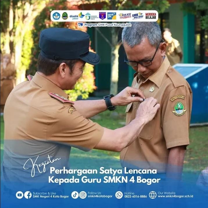Guru SMKN 4 Kota Bogor Raih Satya Lenca Karya Satya 10 Tahun